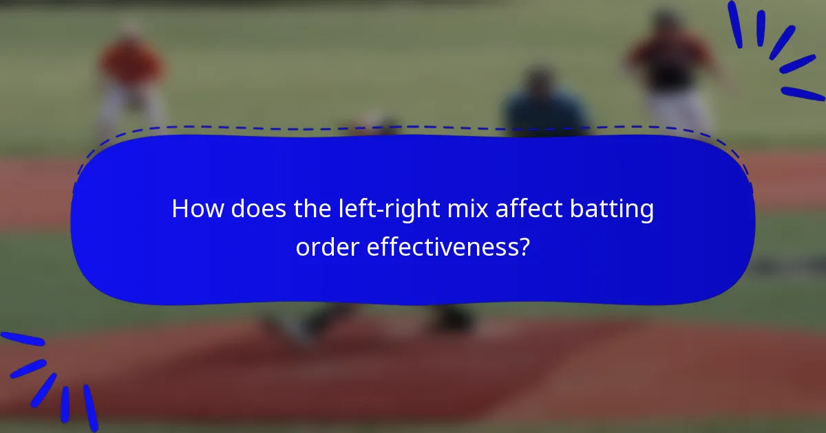 How does the left-right mix affect batting order effectiveness?