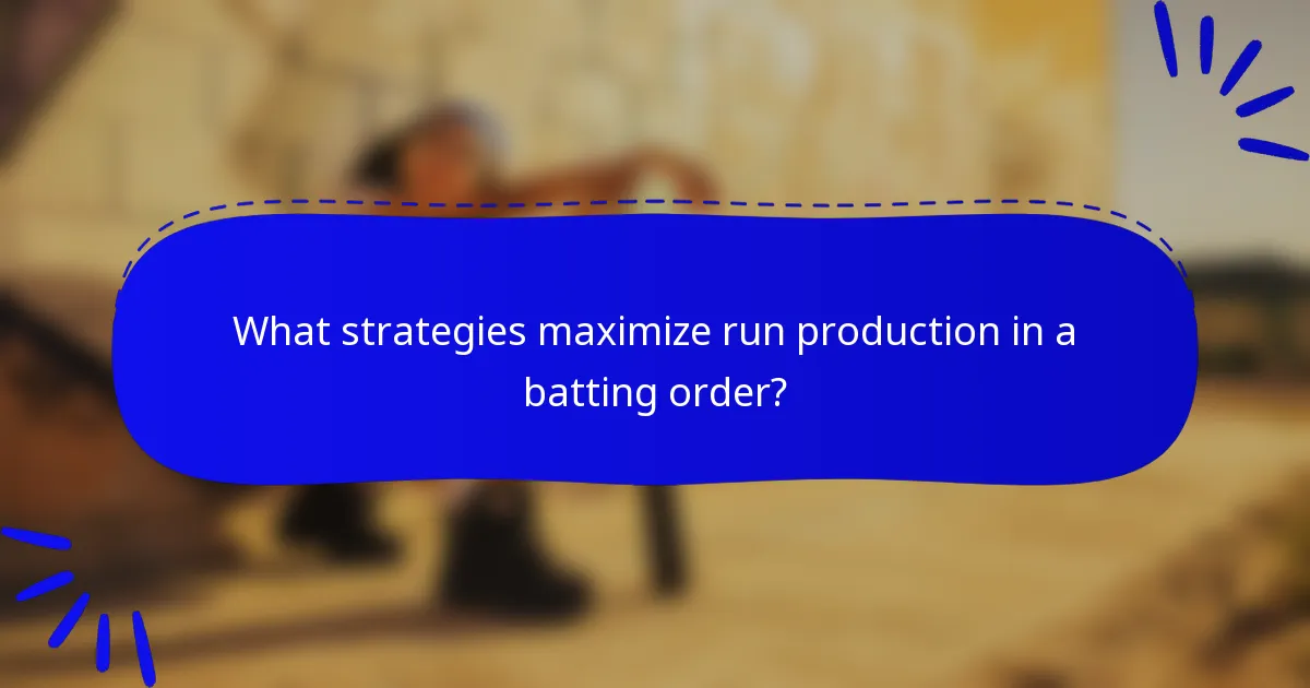 What strategies maximize run production in a batting order?