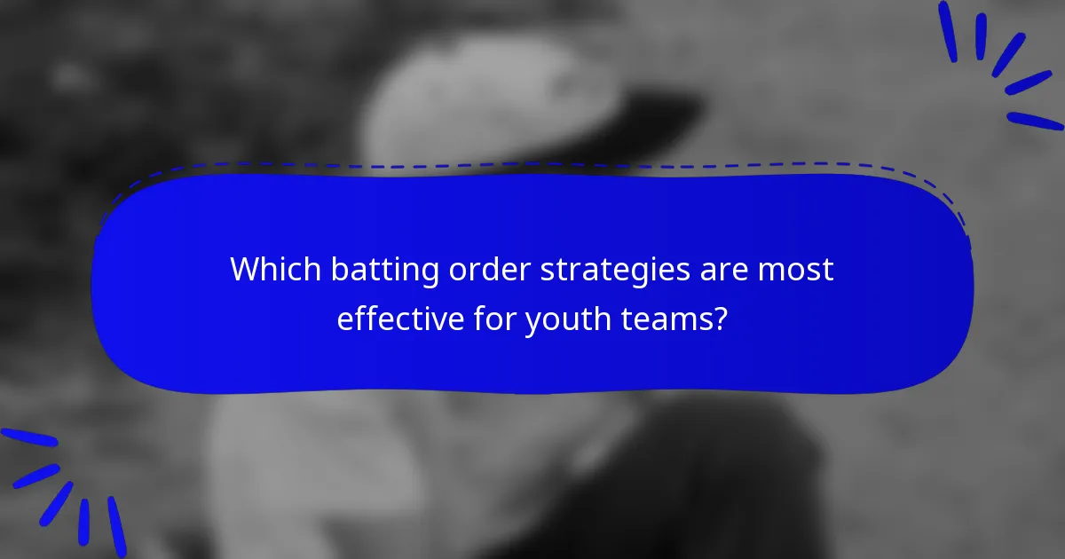 Which batting order strategies are most effective for youth teams?