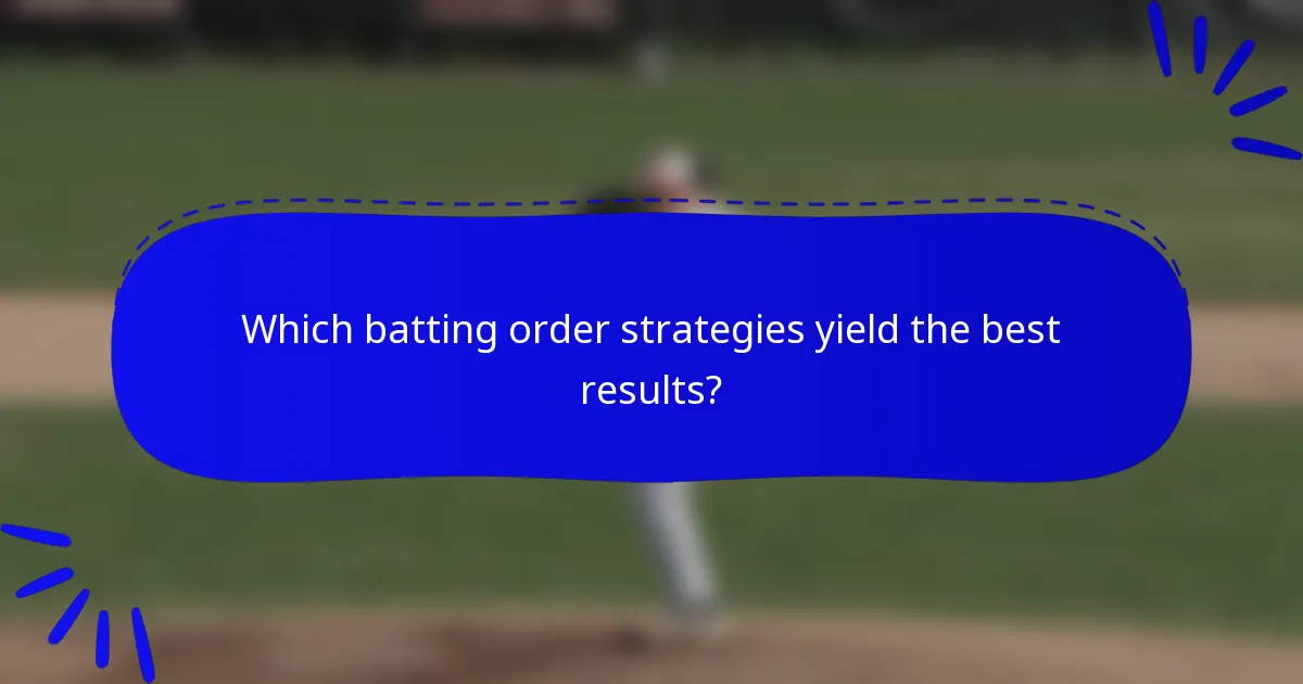 Which batting order strategies yield the best results?