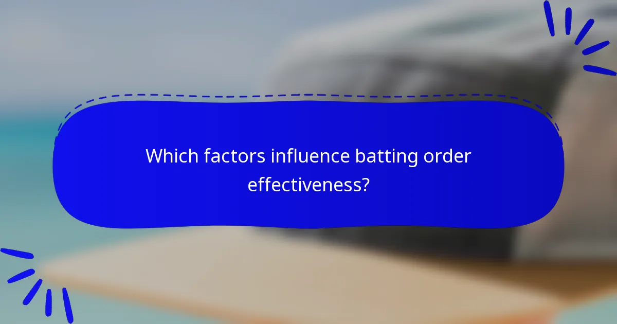 Which factors influence batting order effectiveness?