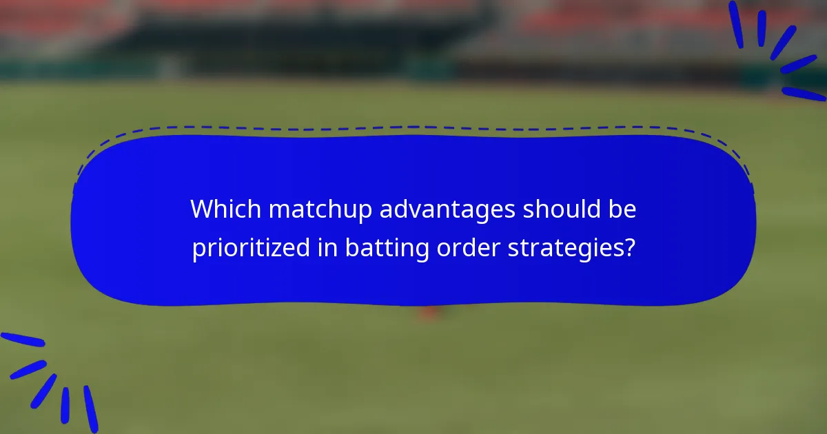 Which matchup advantages should be prioritized in batting order strategies?