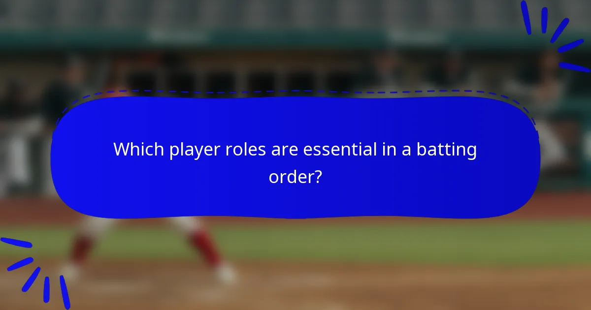 Which player roles are essential in a batting order?