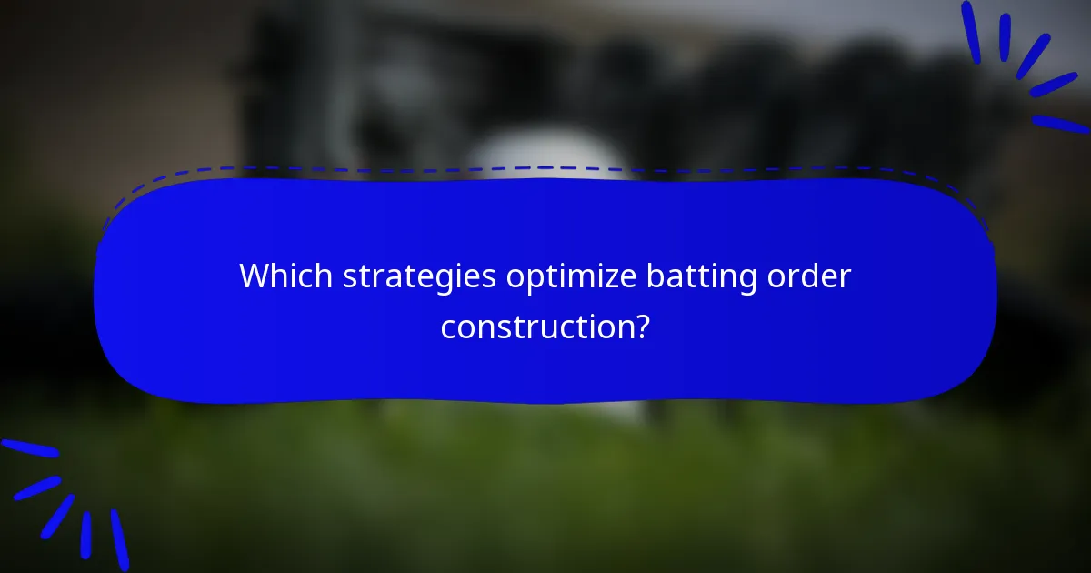 Which strategies optimize batting order construction?